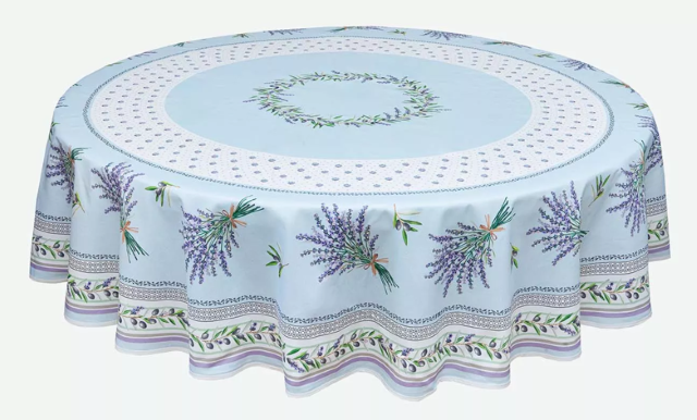 Round Tablecloth coated or cotton (Lauris. blue)